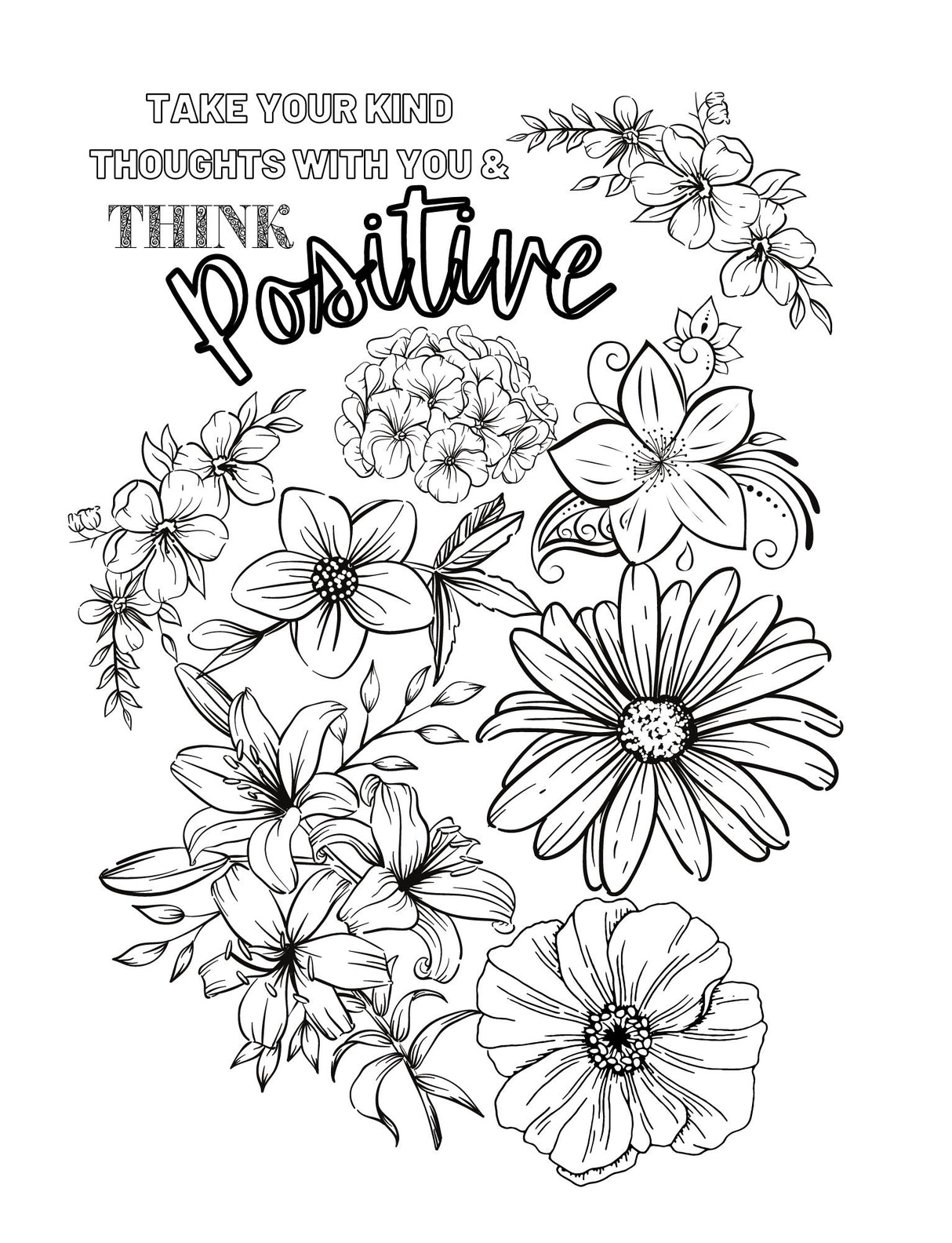 Positive Affirmations Adult Colouring Book - Lesley Mitchell