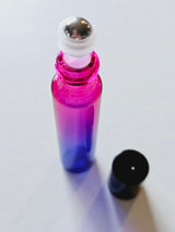 MultiColoured Roll on perfume Vial Glass Bottle Unfilled Set of 9 - R2