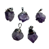 Amethyst Cluster Electroformed Gemstone Pendant Genuine