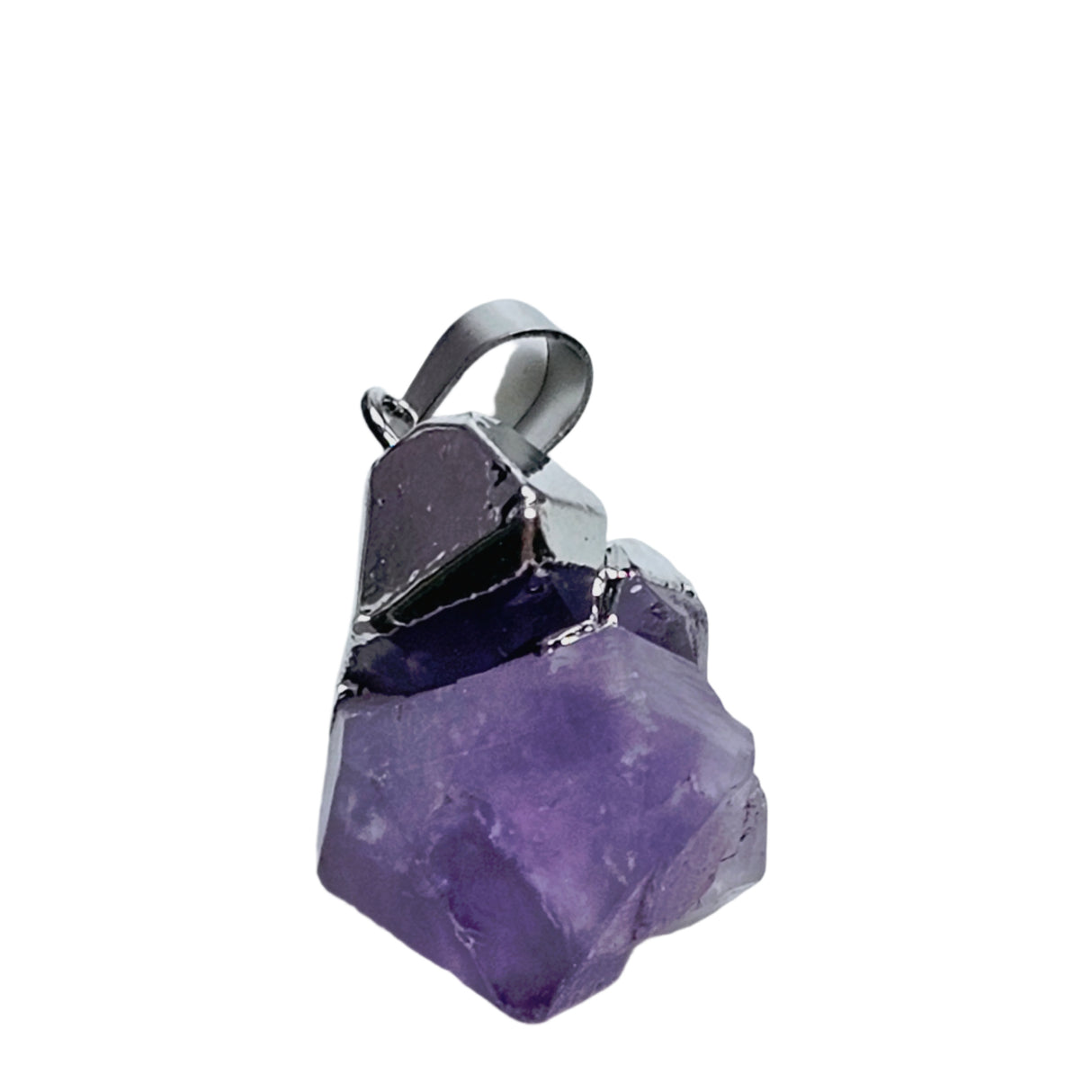 Amethyst Cluster Electroformed Gemstone Pendant Genuine