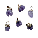 Amethyst Cluster Electroformed Gemstone Pendant Genuine