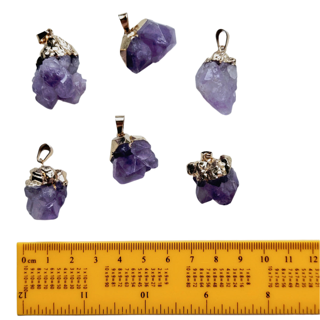 Amethyst Cluster Electroformed Gemstone Pendant Genuine