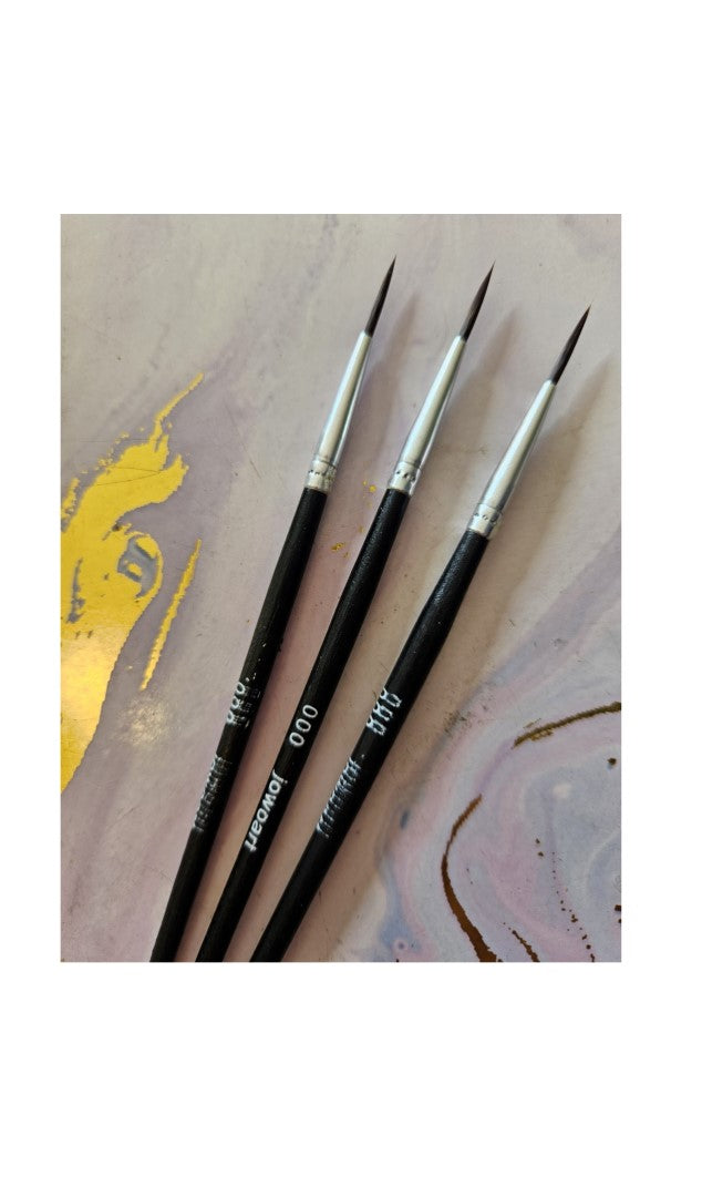 Paint Brushes Size 000 Long - High Quality for Soap Paints, Watercolour