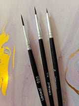 Brushes Artist Set of 3 High Quality for Soap Paints