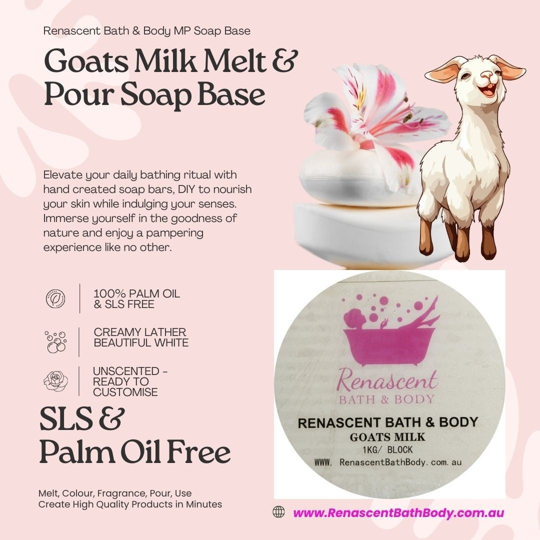 DIY Goats Milk MP Soap Base (SLS / Palm / Stearic Acid Free)