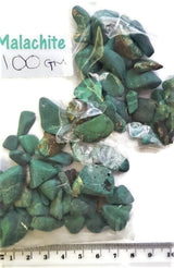 Malachite Partly Tumbled Gems 100gm