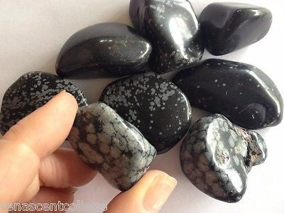 Snowflake Obsidian Gemstones Tumbled x 4 pieces