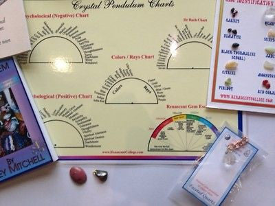 Esoteric Gemmology Bulk Pack specimens: Gems, Crystals Pendulum, Charts Healing