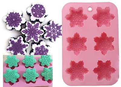 Snowflakes Silicone Soap Tray Mould (6 Cavity)