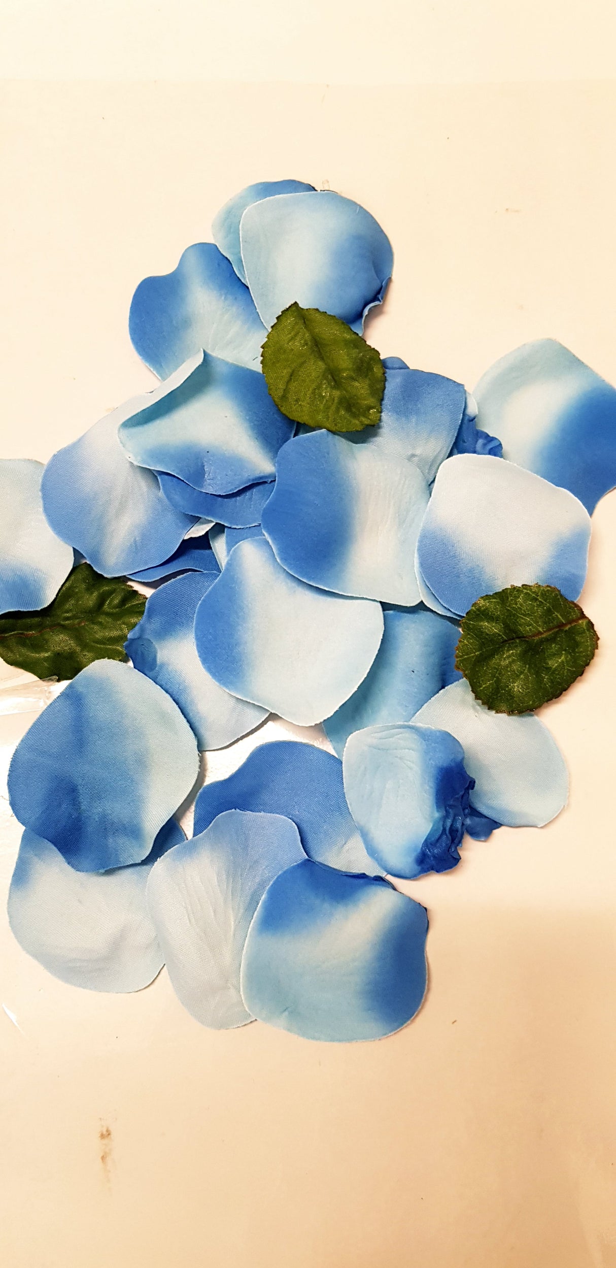 Blue Silk Fabric Petals & Leaves Package