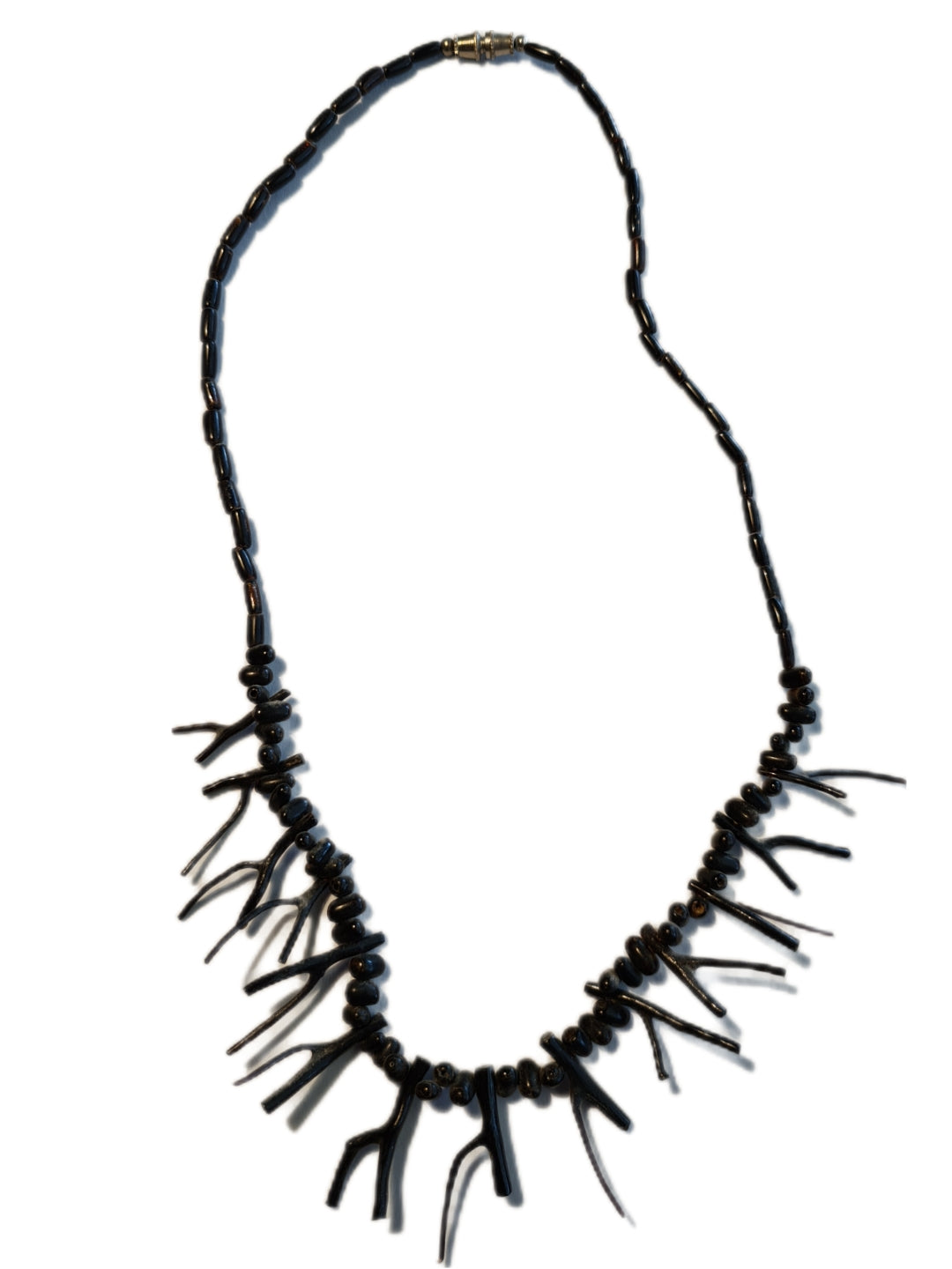 Necklace BLACK CORAL Tumbled Beads, Genuine