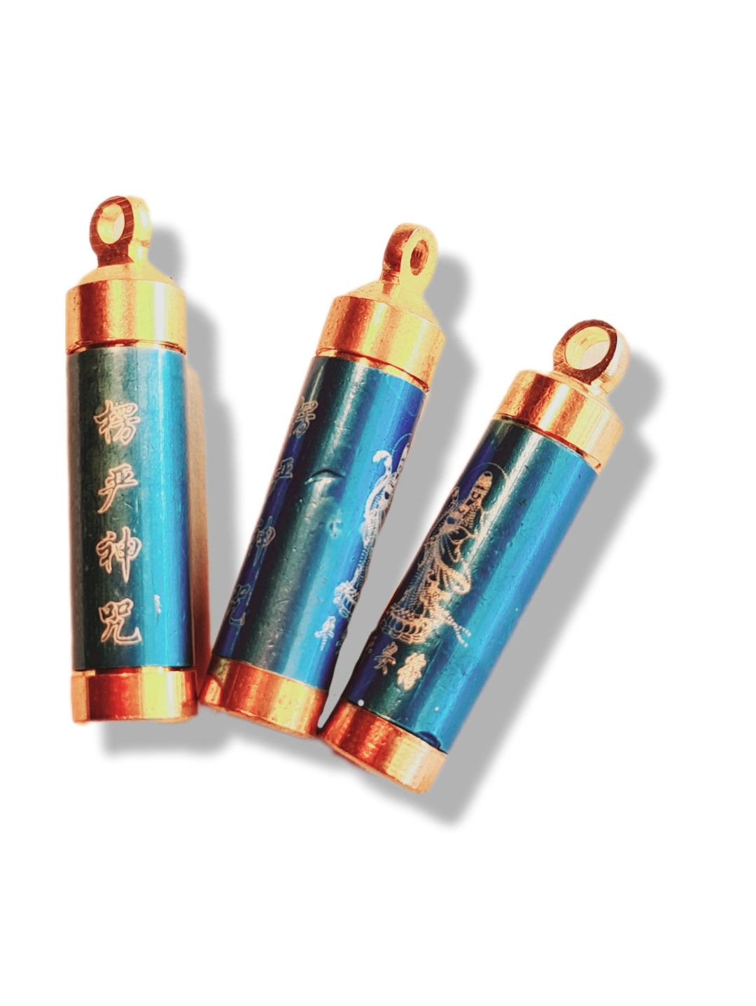 Prayer SUTRA SCROLL Blue Metal in Pendant