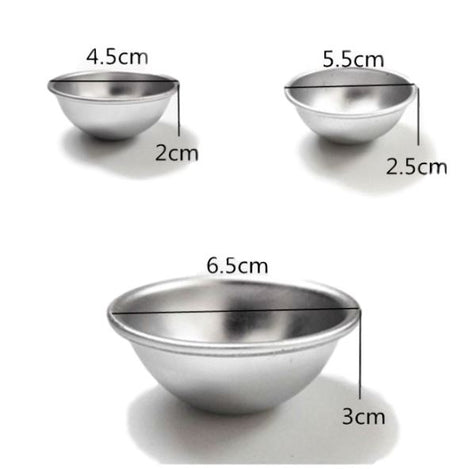 Metal Bath Bomb Sphere Mould 65mm