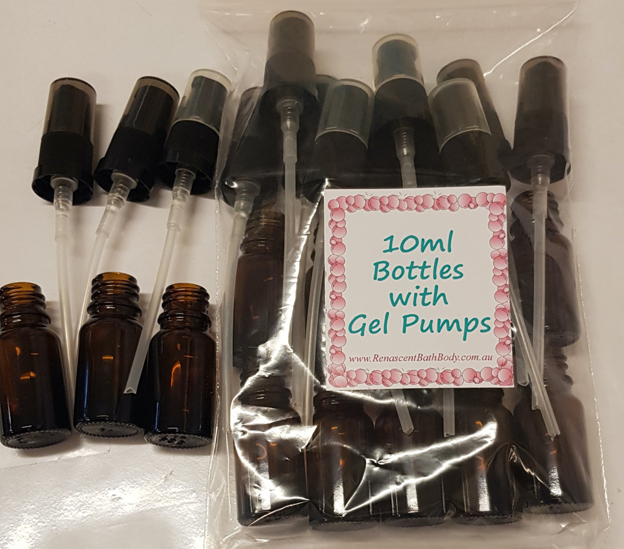 10ml Amber Glass Bottle with Gel Pump