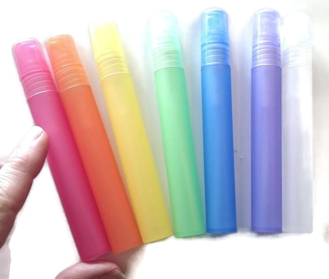 Perfume Spray Atomiser + Cap 8ml White Rainbow Chakra - set of 7