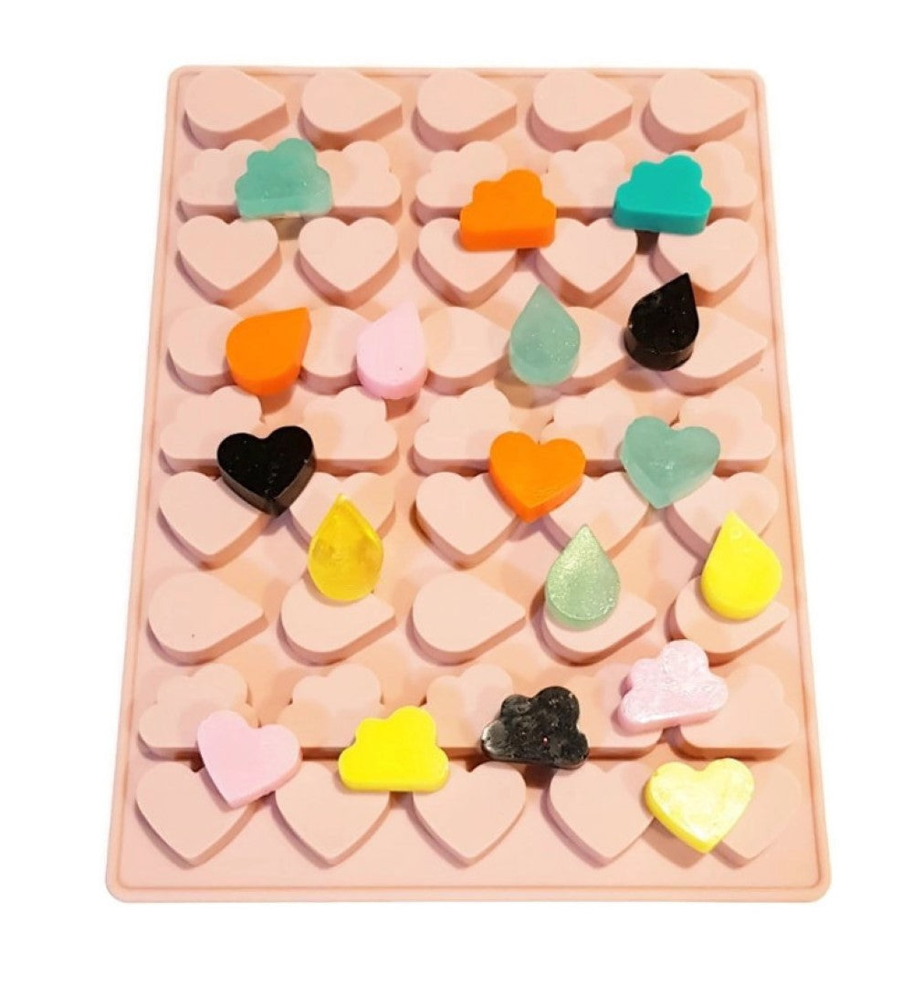 Cloud, Heart, Drip Raindrop 45 Cavity Silicone Mould