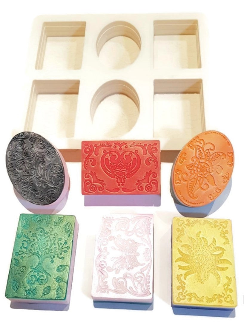 Embellished Filigree Rectangles/Ovals Silicone Mould