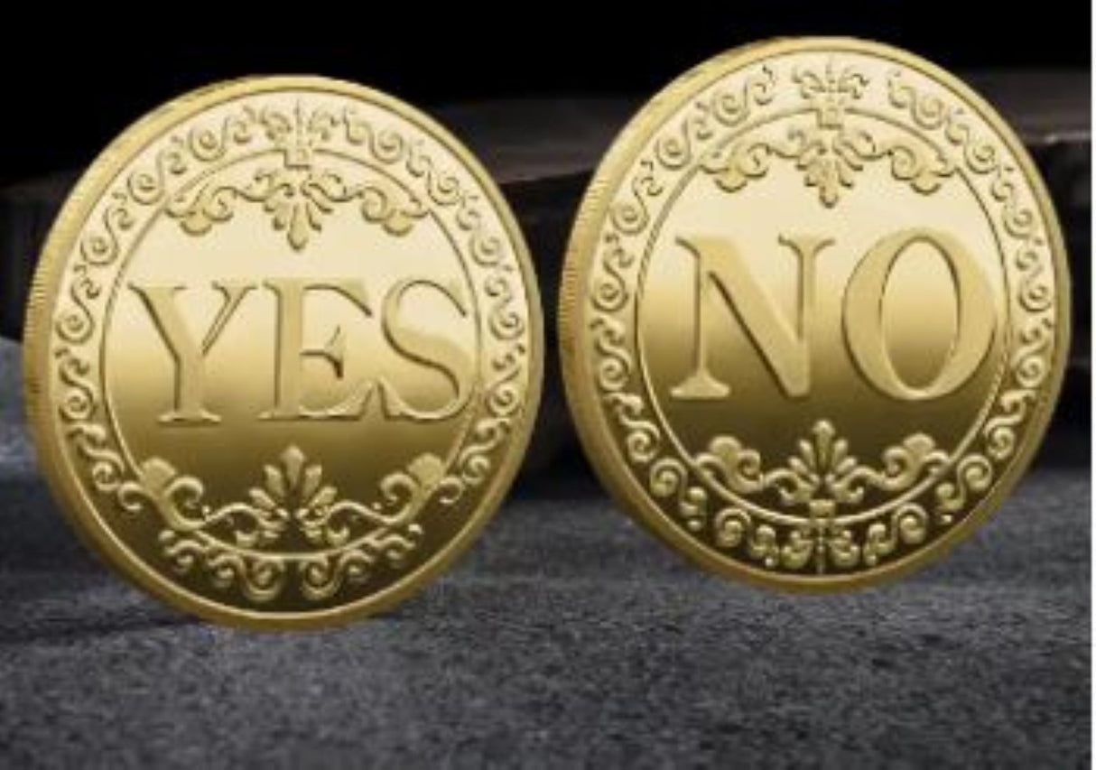 YES NO Fortune Telling Prediction Coin Gift Boxed Blessed