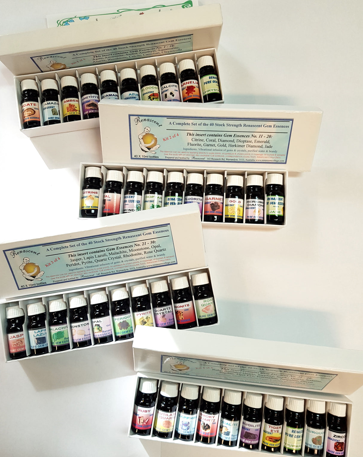 Gem Essences - 40 Varieties, Stock Strength 10ml