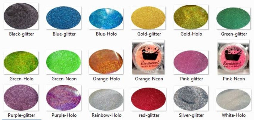 *Full Kit of all* Cosmetic Grade Glitter Kit of 18 Colours