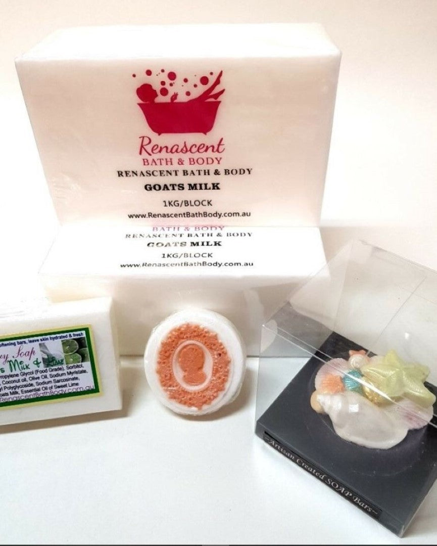 Goats Milk Soap Making Kit: Soap, Mould, Fragrance, 2 Colours, Additive