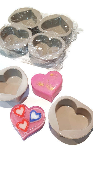 Hearts Curvy 4 Cavities Silicone Mould