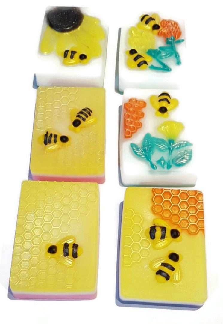 Honeybee Rectangle 6 cavity Silicone Mould