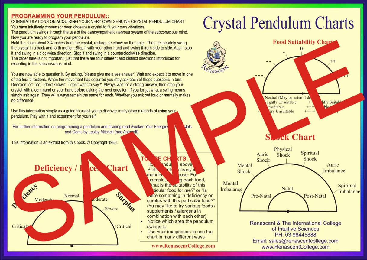 Pendulum Kit (3 x Charts + Gemstone Pendulum)