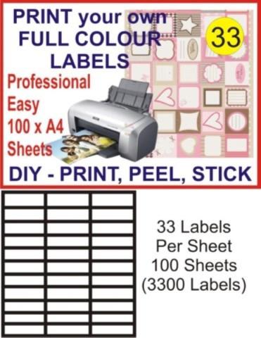 33 x 100 Address Mailing Label 70X25.4mm Peel + Stick