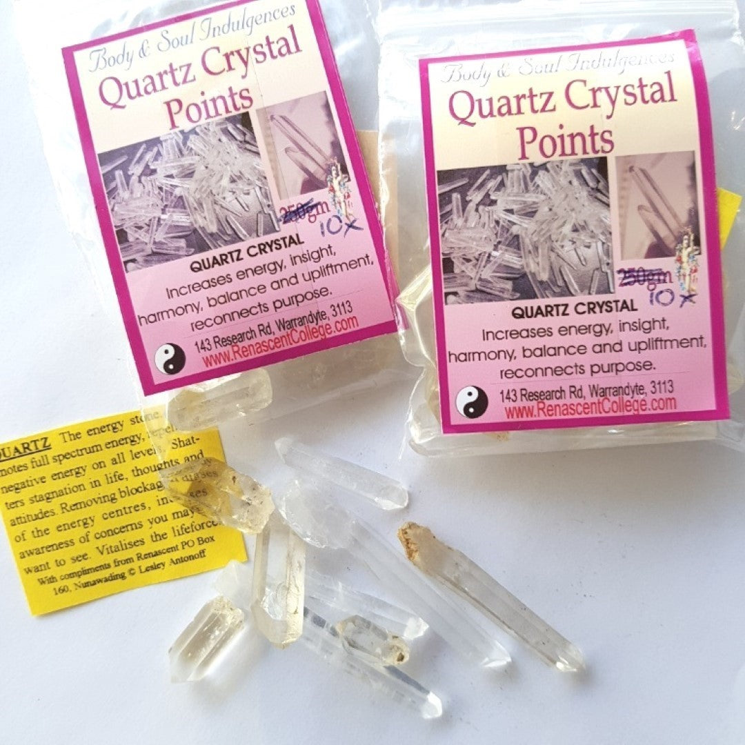 Quartz Crystals Points Gemstone Crystals x 10