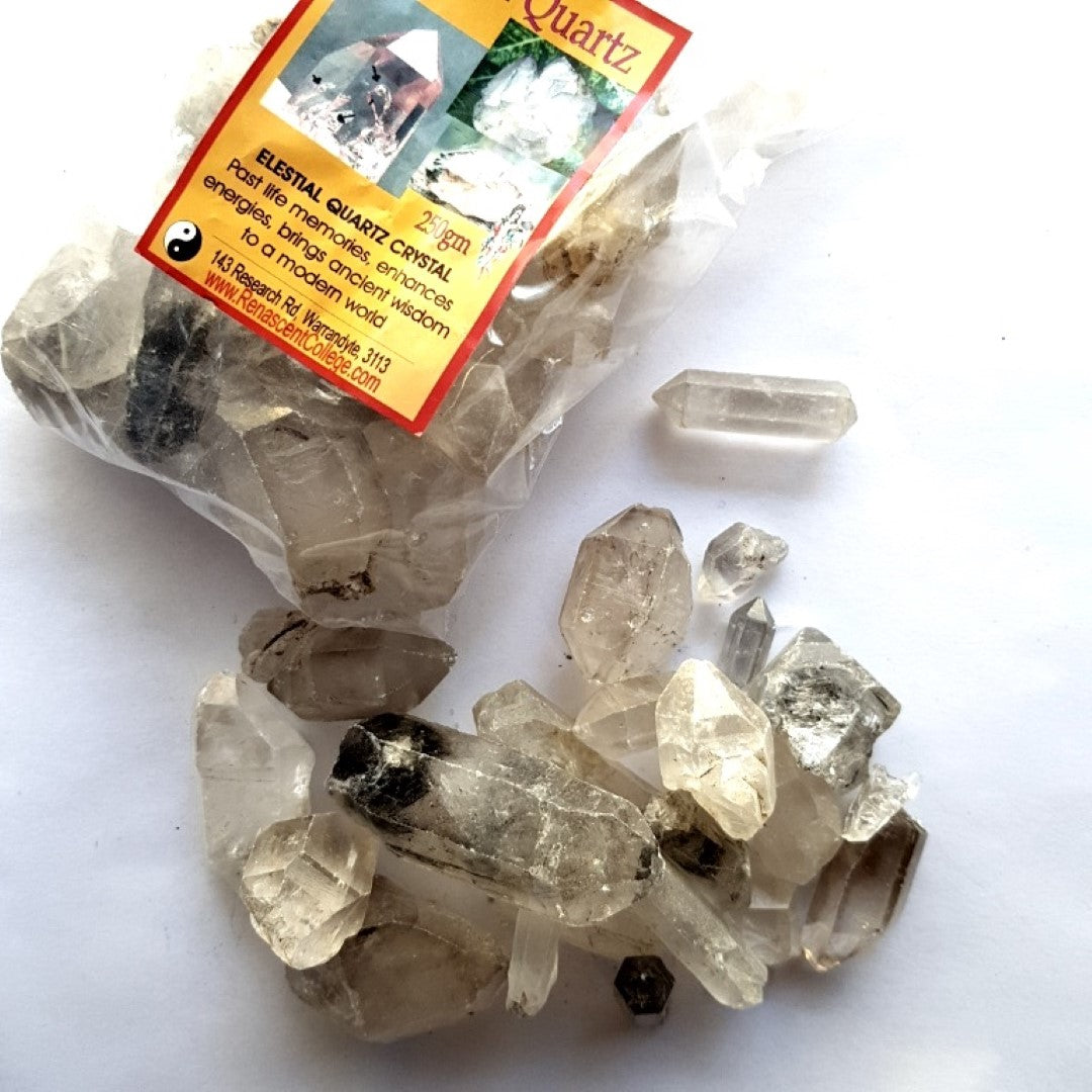 Elestial Quartz Gemstone Crystals x 250gm