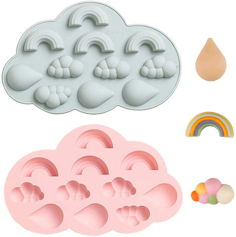 Rainbow Cloud Raindrop Silicone Mould