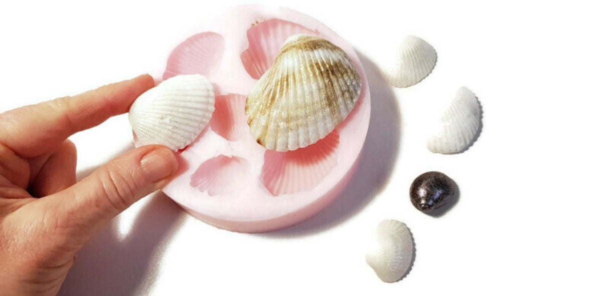 Seashells 6 cavity Silicone Mould (Real Shells size)