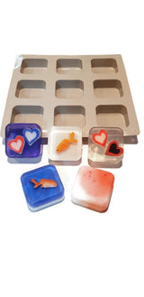 SQUARE BEVELLED 6 Cavity Silicone Mould