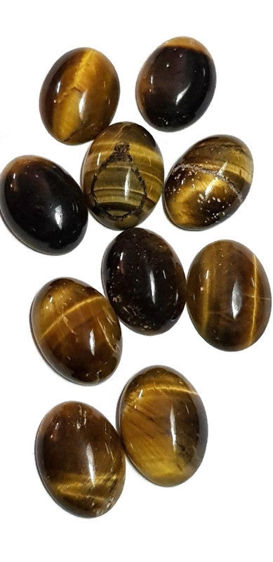 Tiger Eye Gemstone Cabachons x 10