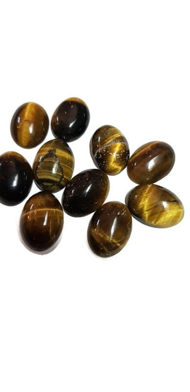 Tiger Eye Gemstone Cabachons x 10