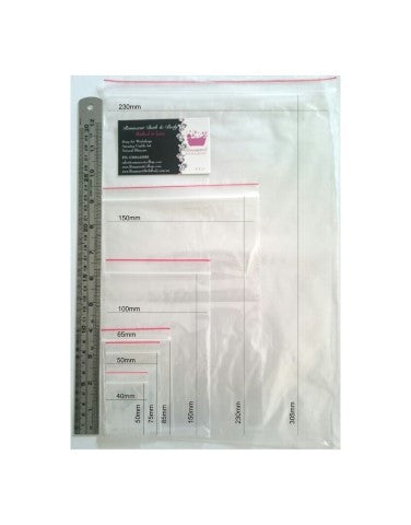 Self Seal Clear Zip Lock Plastic Bags 2 x 3in (50 x 75mm) x 100