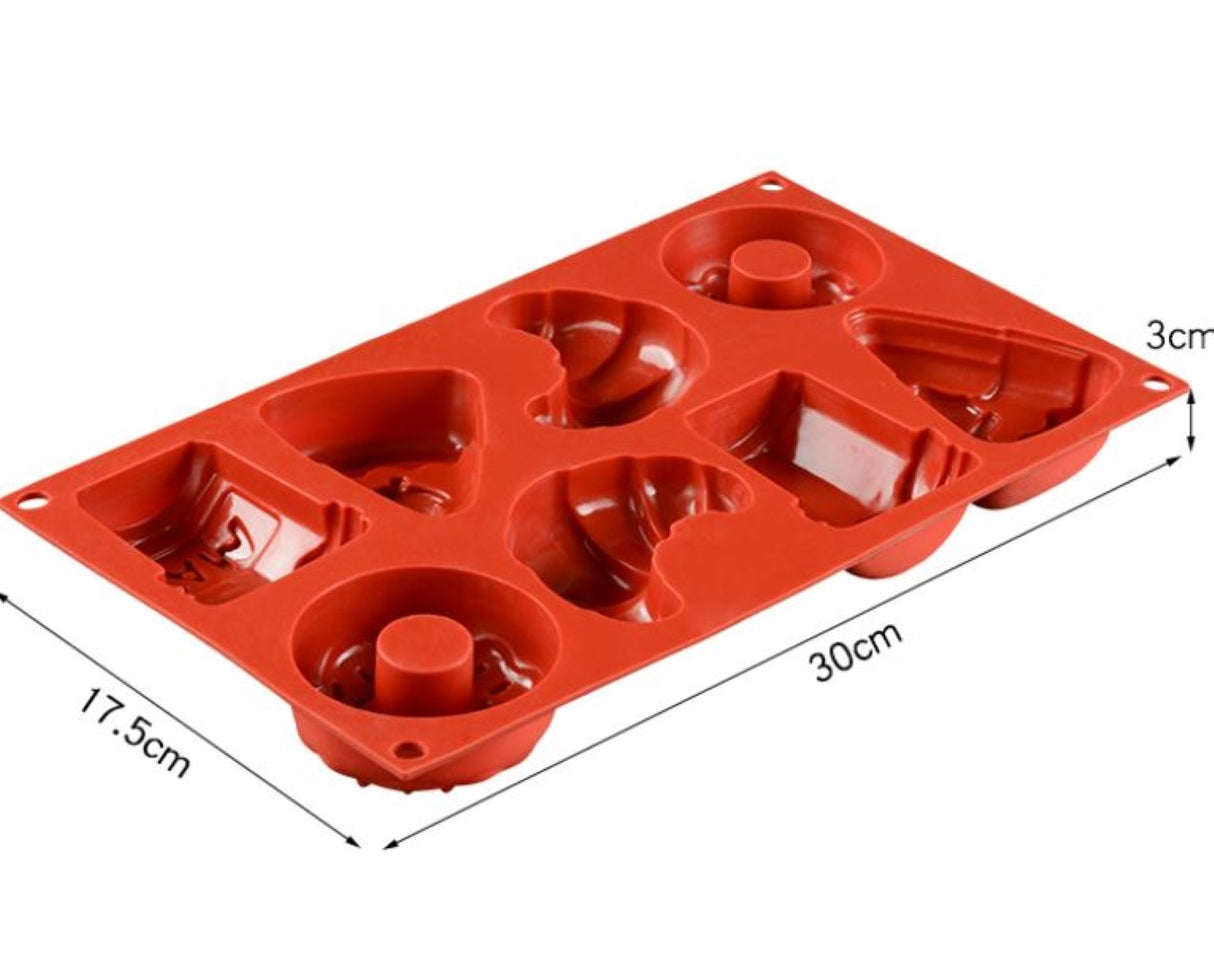 Bakery Silicone Mould: Croissant, Doughnut, Jam, Pie