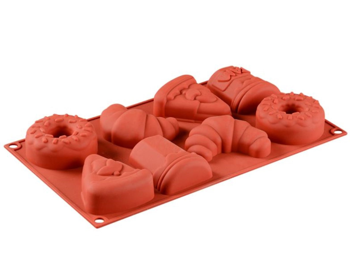 Bakery Silicone Mould: Croissant, Doughnut, Jam, Pie