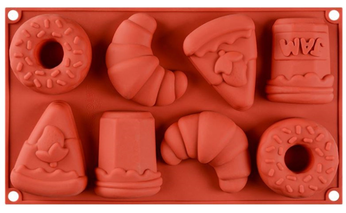 Bakery Silicone Mould: Croissant, Doughnut, Jam, Pie