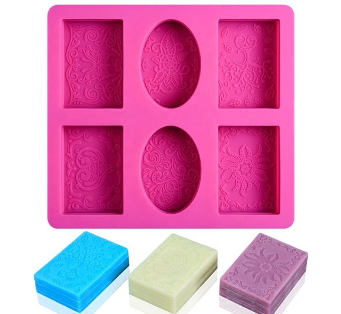 Embellished Filigree Rectangles/Ovals Silicone Mould