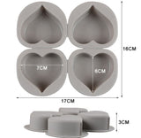 Hearts Curvy 4 Cavities Silicone Mould