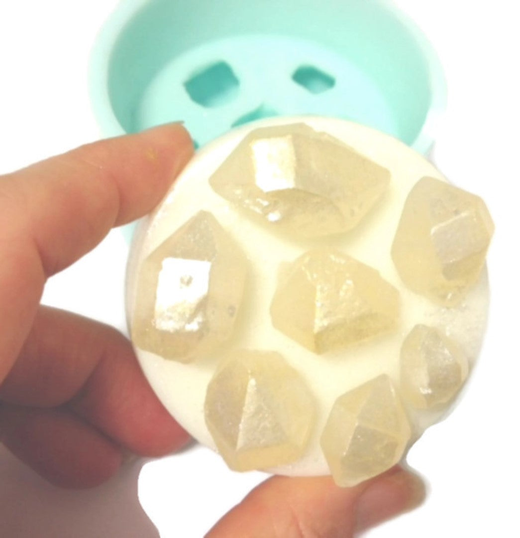 Herkimer Diamonds x 7 on Round Base Silicone Mould