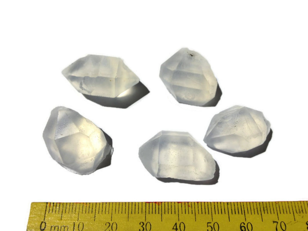 Herkimer Diamonds x 7 on Round Base Silicone Mould