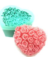 Rose Covered Heart Silicone Mould